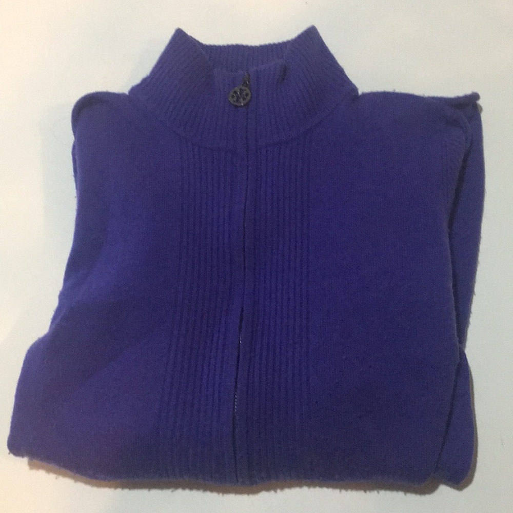 Tory Burch purple cashmere sweater zip up